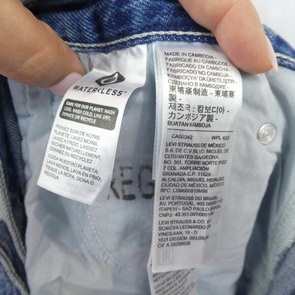 Levi's Premium Dad Utility Jeans Plus Sz 34 Golly Gee Wash Blue Premium Denim - Picture 13 of 16